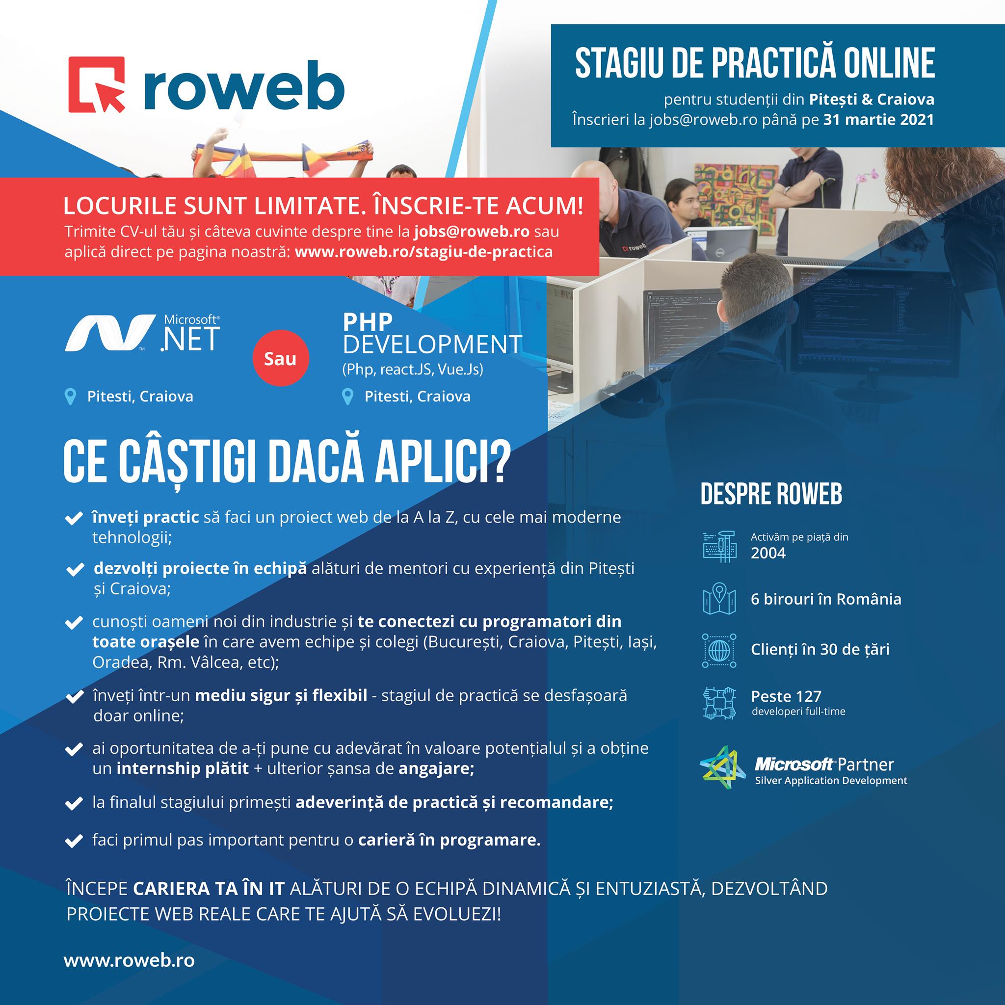 Roweb Development – Stagiu de practica online
