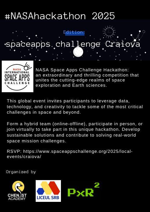NASA SpaceAppsChallenge Hackathon Craiova 2025